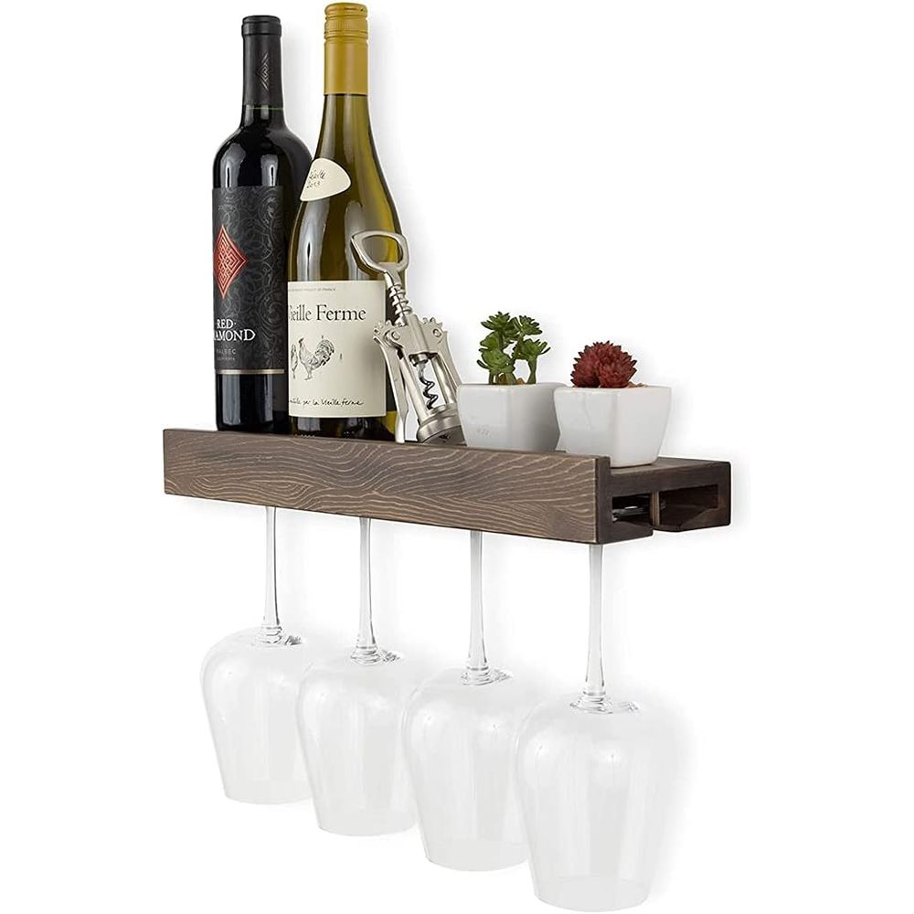 Wine Rack Wall Mount - Настенная деревянная подставка для винных бутылок