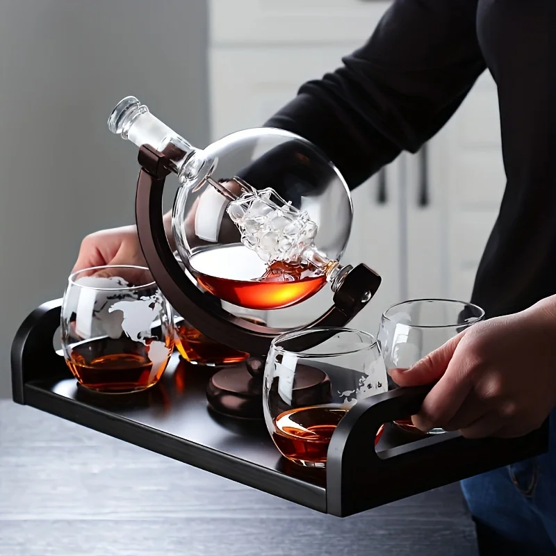 Whiskey Stone Set - Графин для виски в форме глобуса,