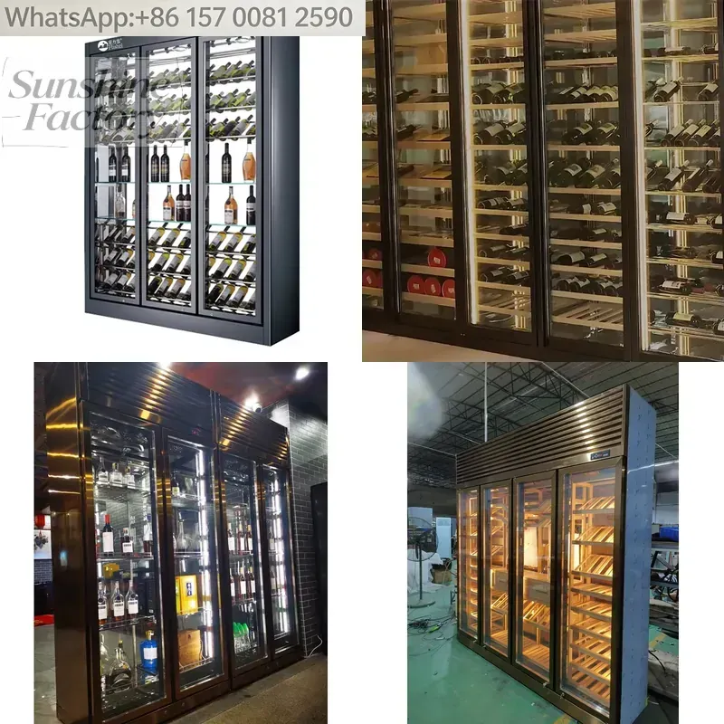 Wine Beer Fridge Cabinet - Электрический винный холодильник с 3 стеклянными