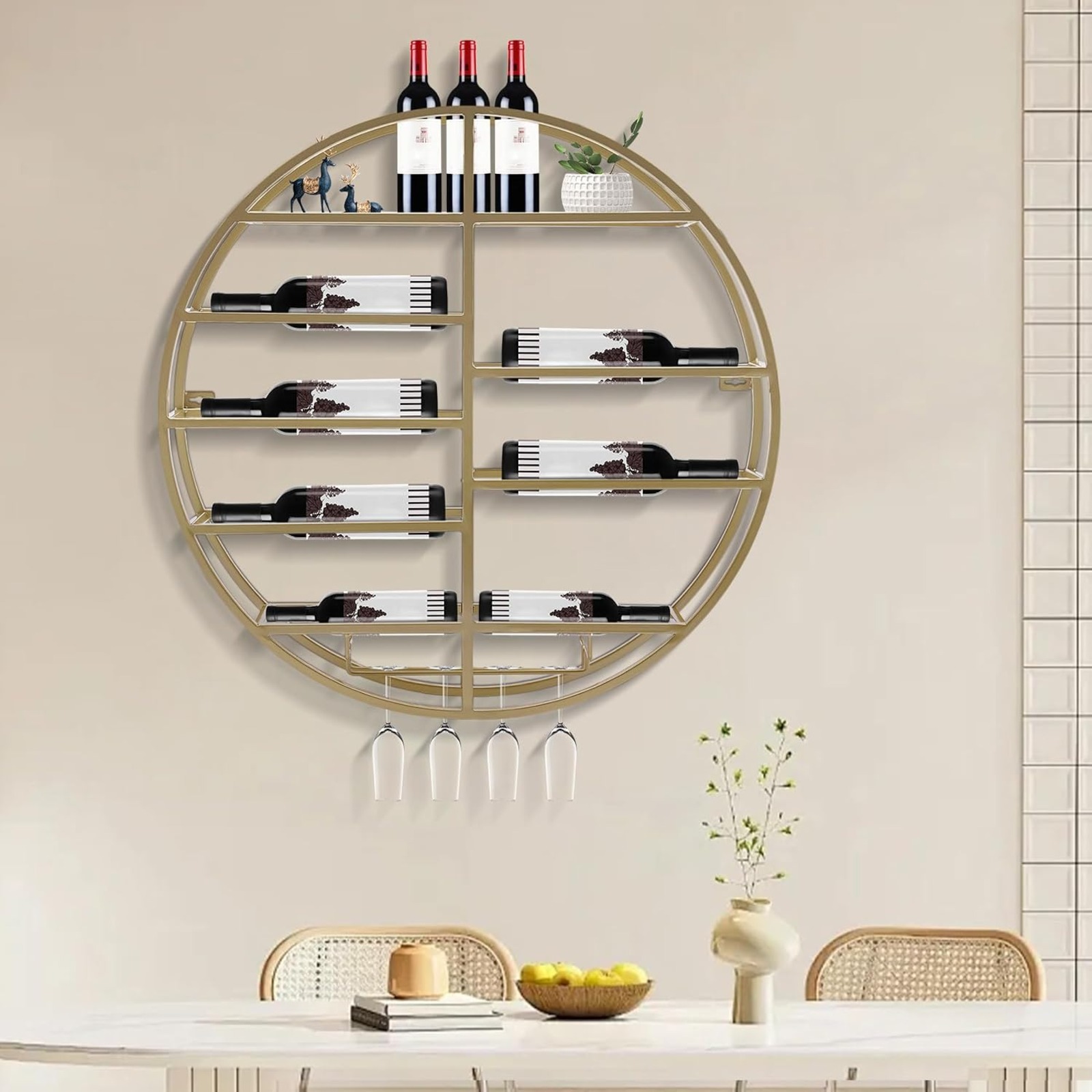 Wine Rack Wall Mount - Настенная металлическая подставка для вина BYMAOCAR