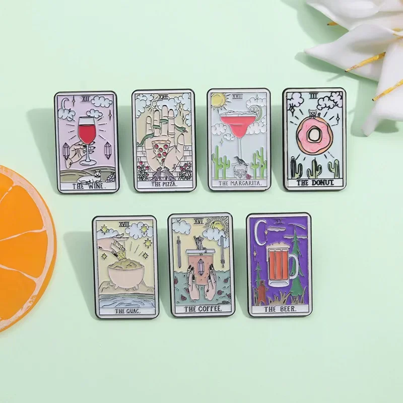 Эмалированные булавки Tarot на – обзор и цена Wine Beer Pizza