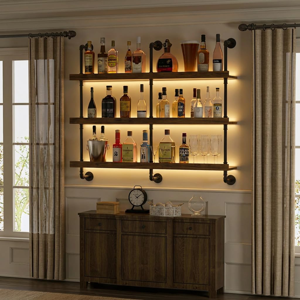 Настенная винная полка с LED-п – обзор и цена Wine Rack Wall Mount